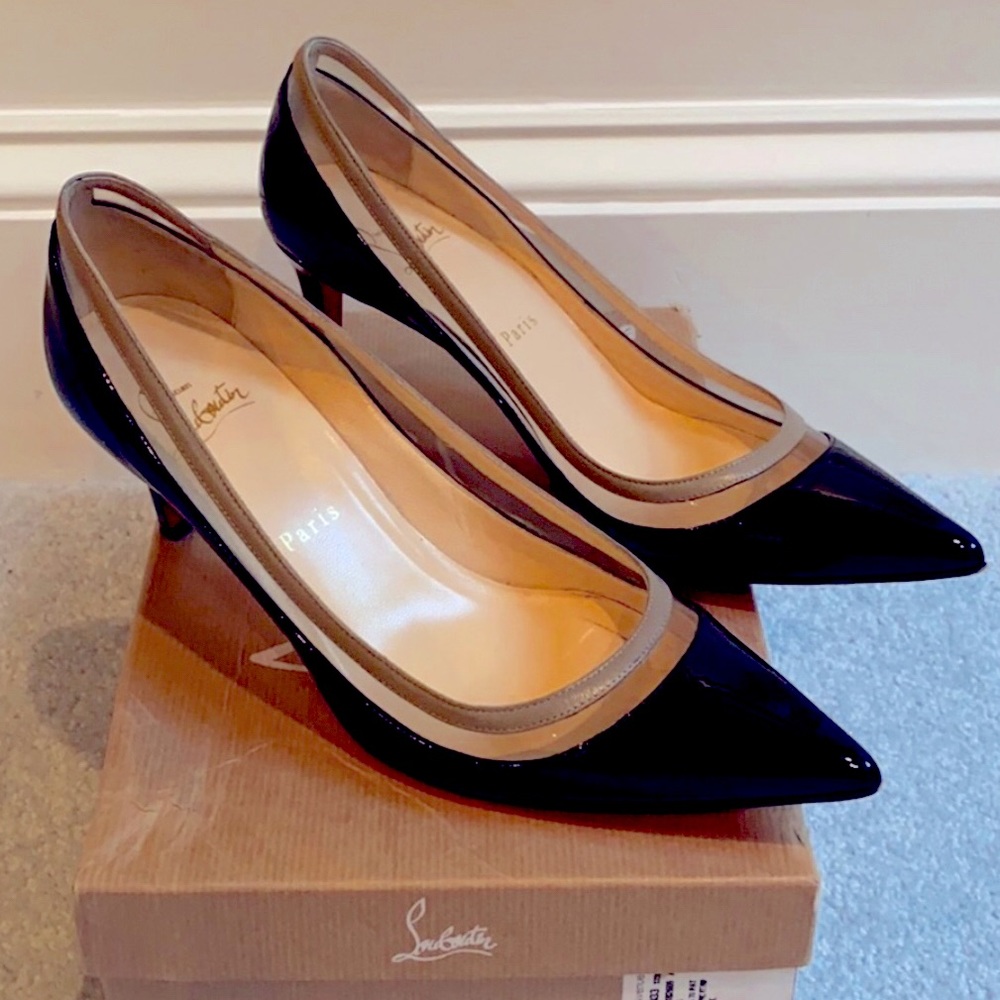 BNWT & Box Paulina 70 Patent pvc/kid Loubs